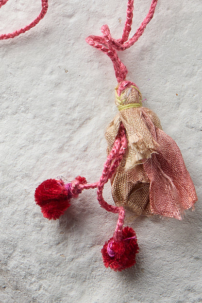 EMBROIDERED VELVET HEART NECKLACE