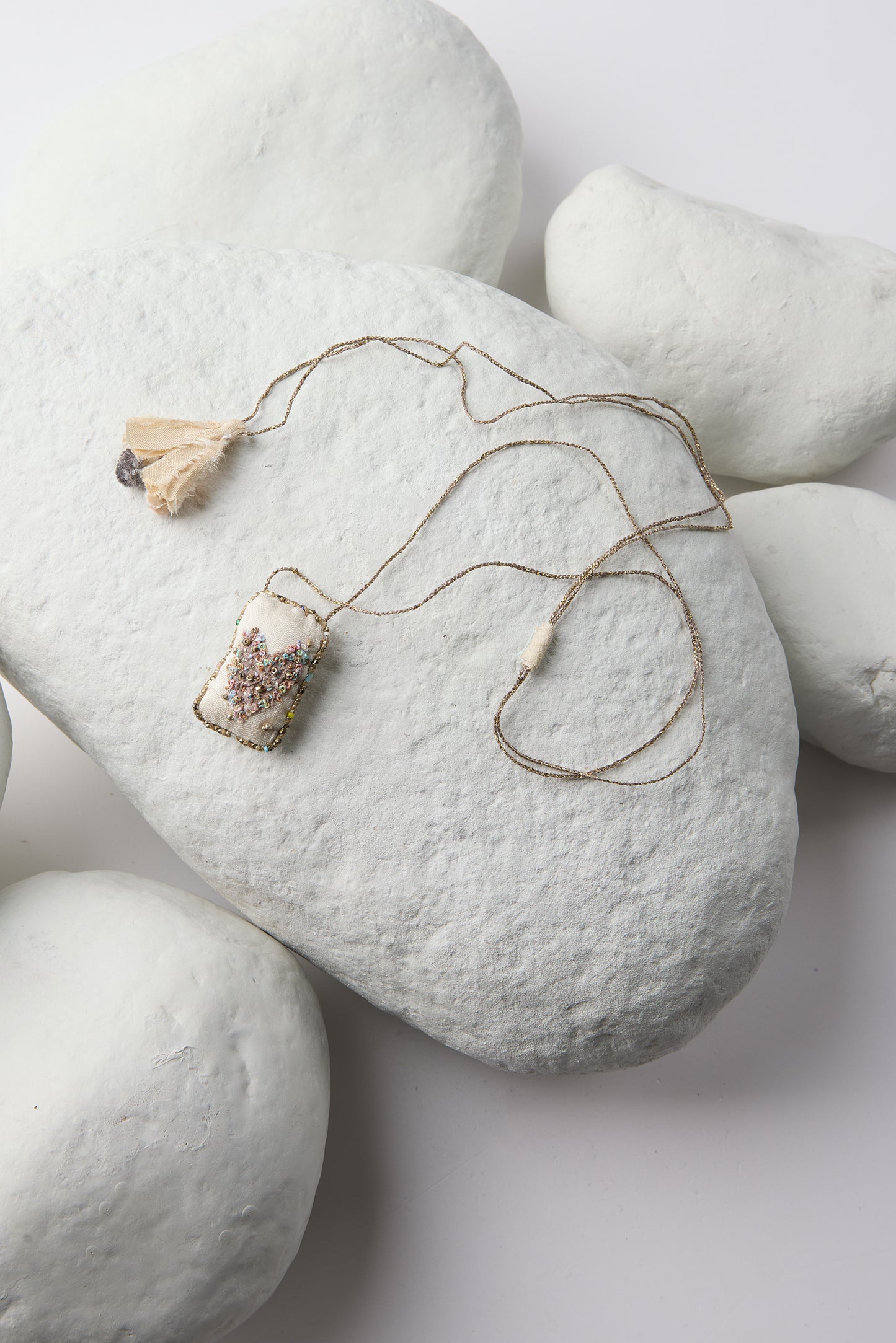 EMBROIDERED SQUARE NECKLACE