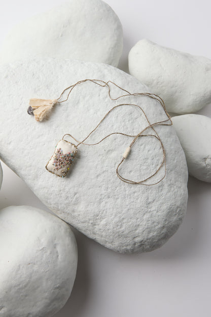 EMBROIDERED SQUARE NECKLACE