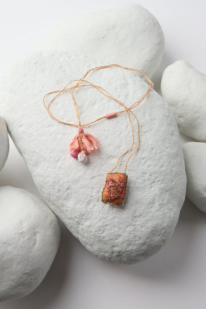 EMBROIDERED SQUARE NECKLACE