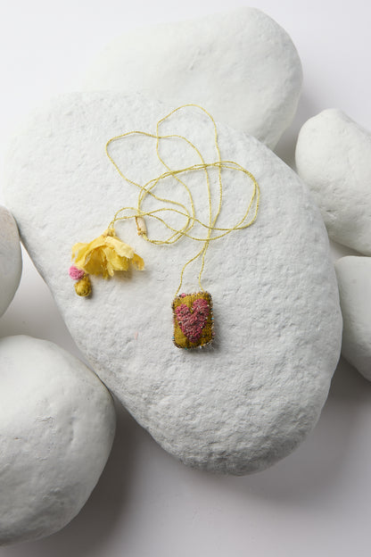 EMBROIDERED SQUARE NECKLACE