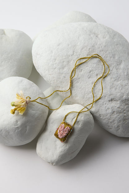 EMBROIDERED SQUARE NECKLACE