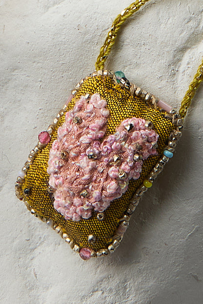 EMBROIDERED SQUARE NECKLACE