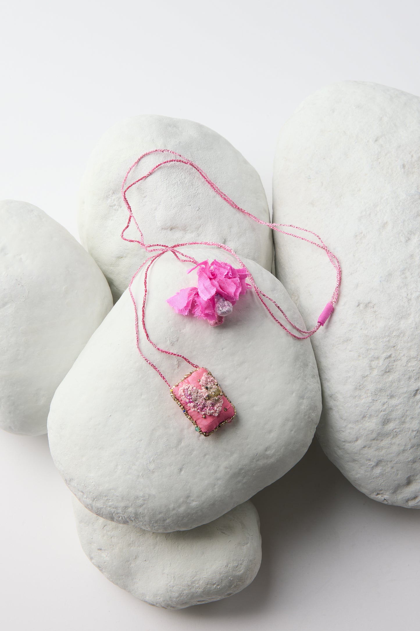 EMBROIDERED SQUARE NECKLACE