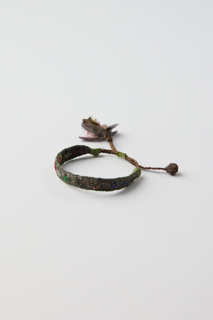 GREEN EMBROIDERED BRACELET