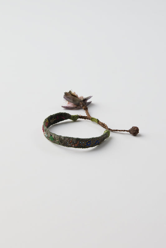 GREEN EMBROIDERED BRACELET