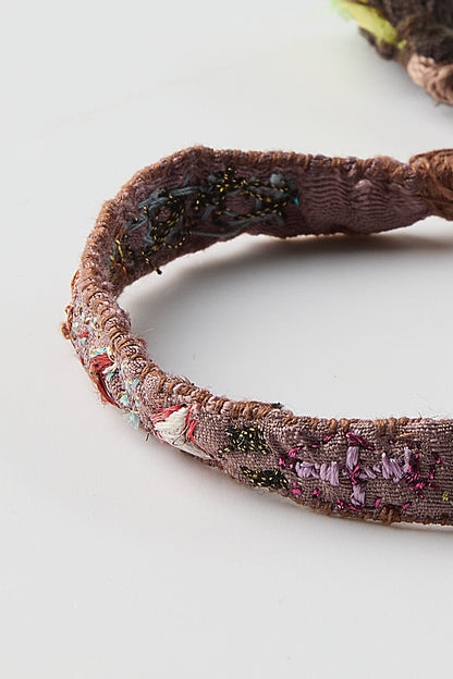BROWN EMBROIDERED BRACELET