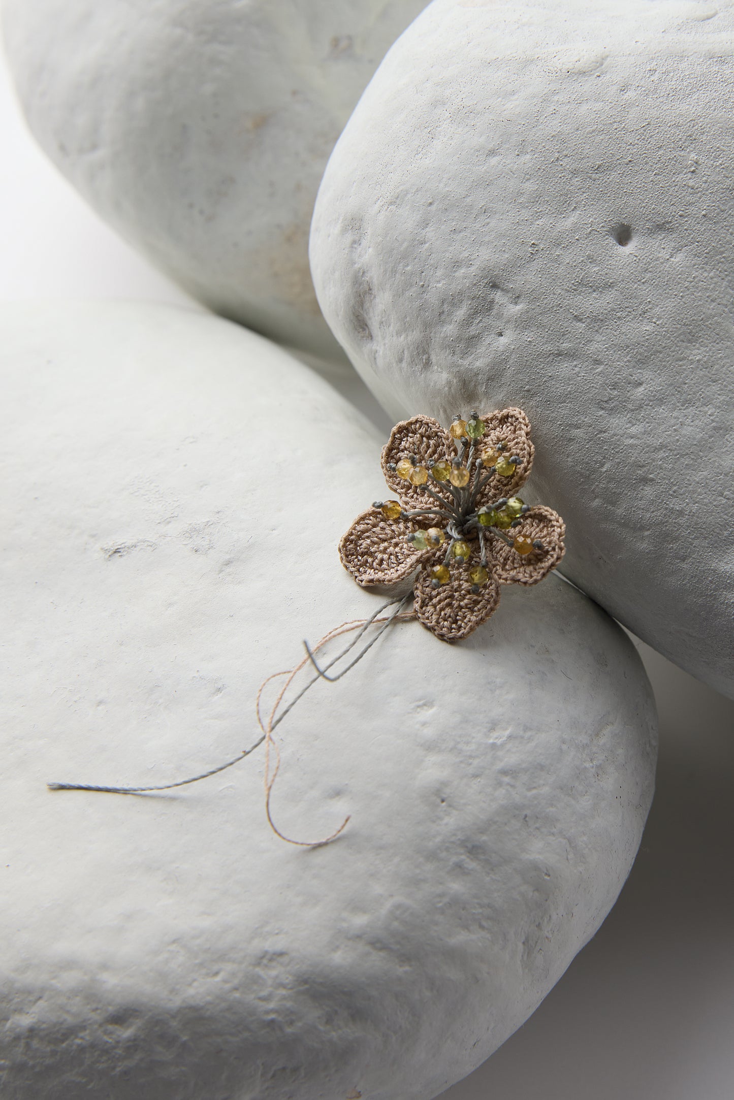 HAND CROCHET FLOWER BROOCH