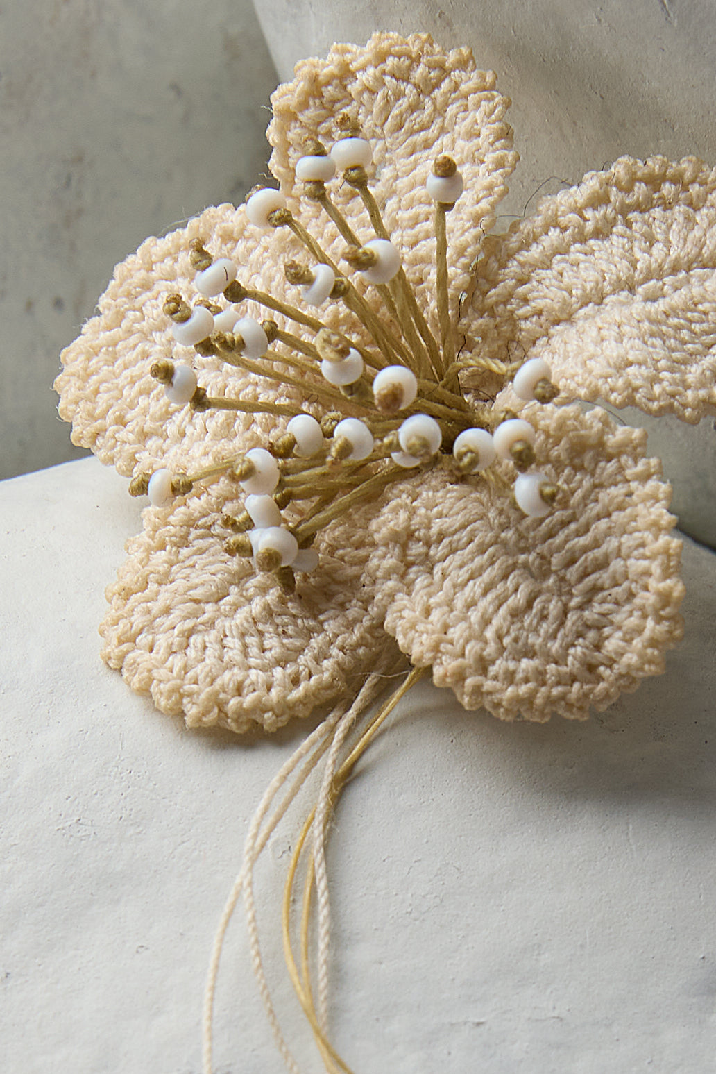 HAND CROCHET FLOWER BROOCH