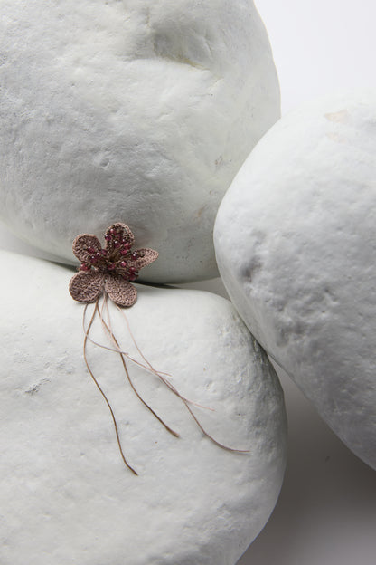 HAND CROCHET FLOWER BROOCH