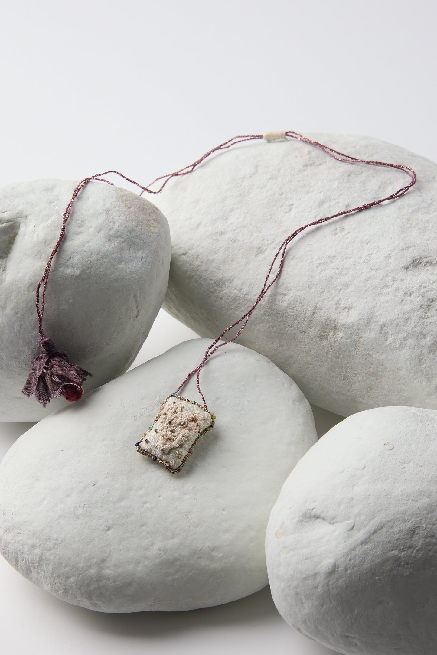 EMBROIDERED SQUARE NECKLACE