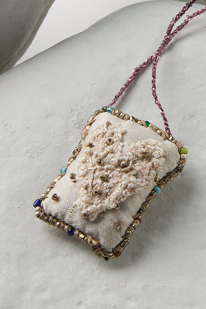 EMBROIDERED SQUARE NECKLACE