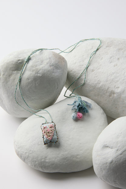 EMBROIDERED SQUARE NECKLACE
