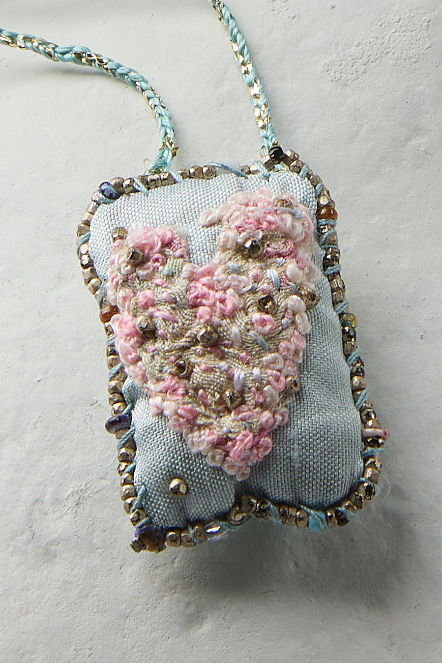 EMBROIDERED SQUARE NECKLACE