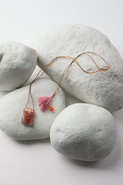 EMBROIDERED SQUARE NECKLACE