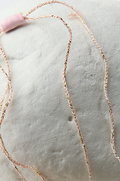 EMBROIDERED SILK HEART NECKLACE