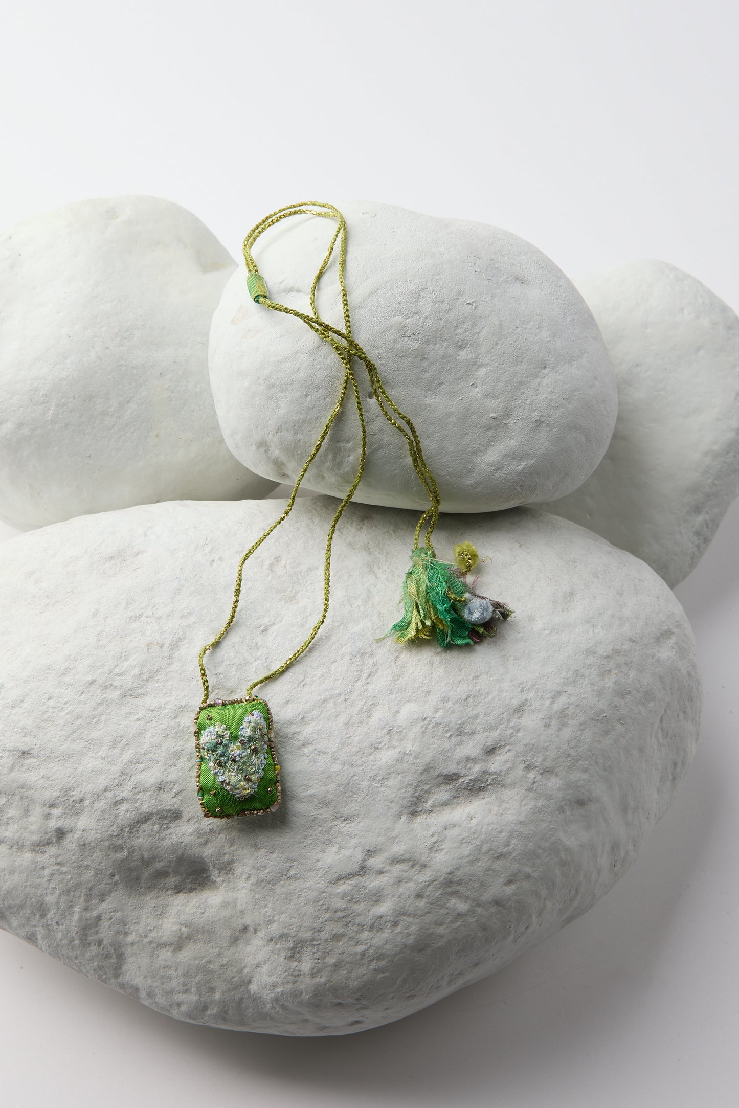 EMBROIDERED SQUARE NECKLACE