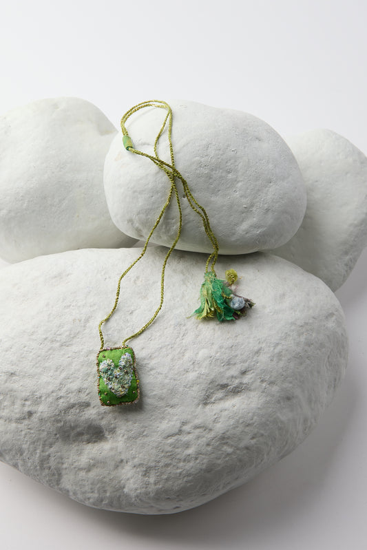 EMBROIDERED SQUARE NECKLACE