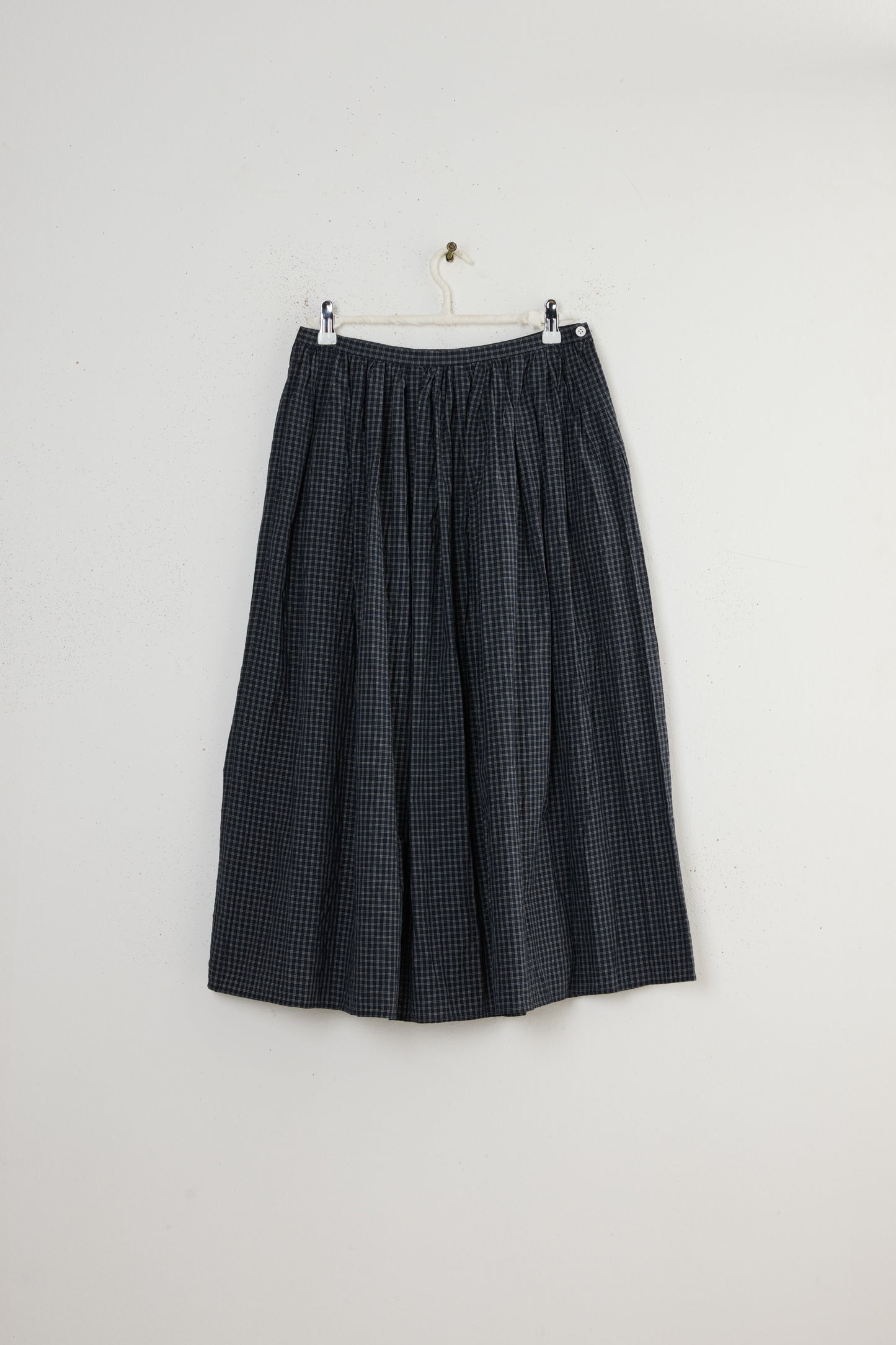 PLAID RANDOM PLEATED MAXI SKIRT