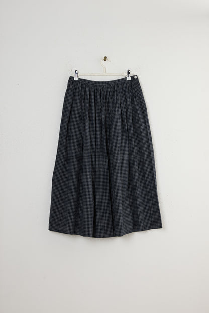 PLAID RANDOM PLEATED MAXI SKIRT