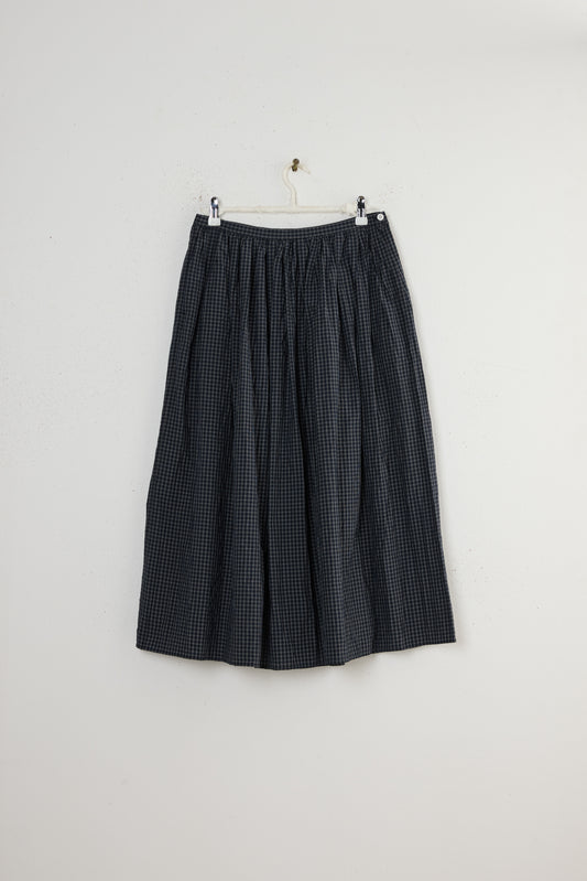 PLAID RANDOM PLEATED MAXI SKIRT