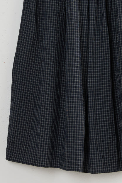 PLAID RANDOM PLEATED MAXI SKIRT