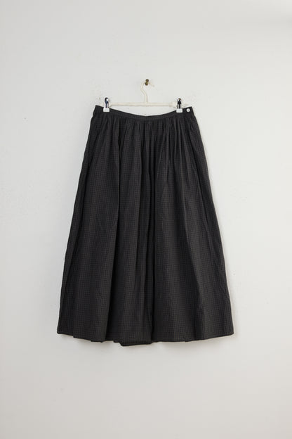 PLAID RANDOM PLEATED MAXI SKIRT