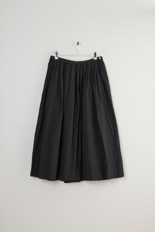 PLAID RANDOM PLEATED MAXI SKIRT