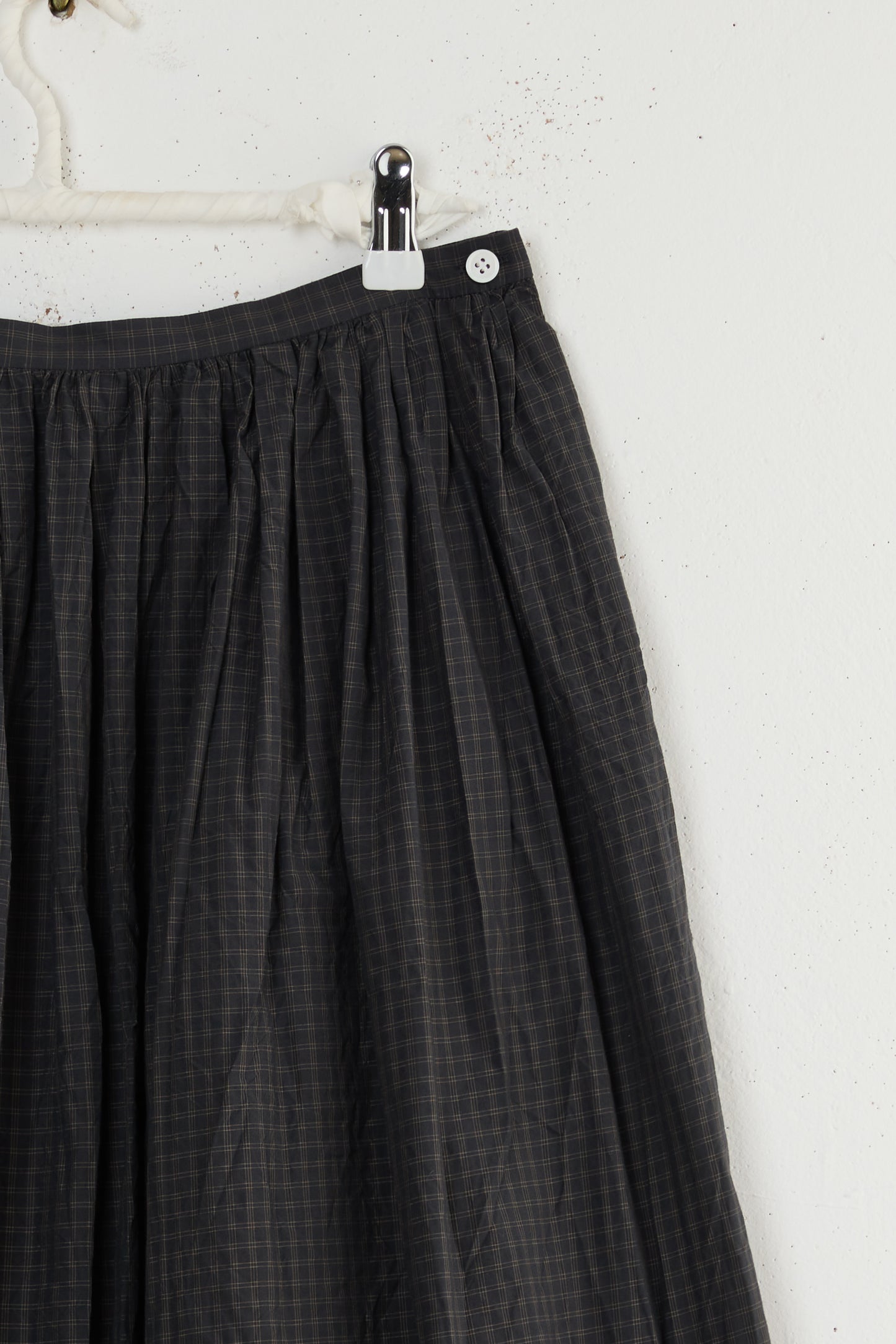 PLAID RANDOM PLEATED MAXI SKIRT