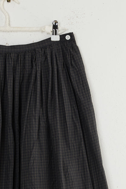 PLAID RANDOM PLEATED MAXI SKIRT