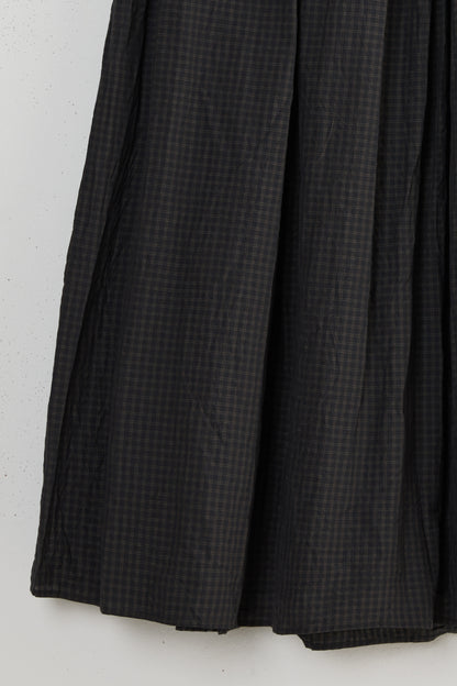 PLAID RANDOM PLEATED MAXI SKIRT