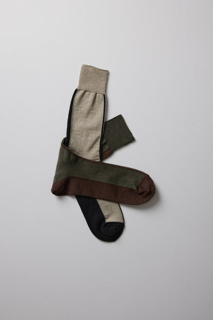 TWO-TONE L SOCKS (A PAIR)