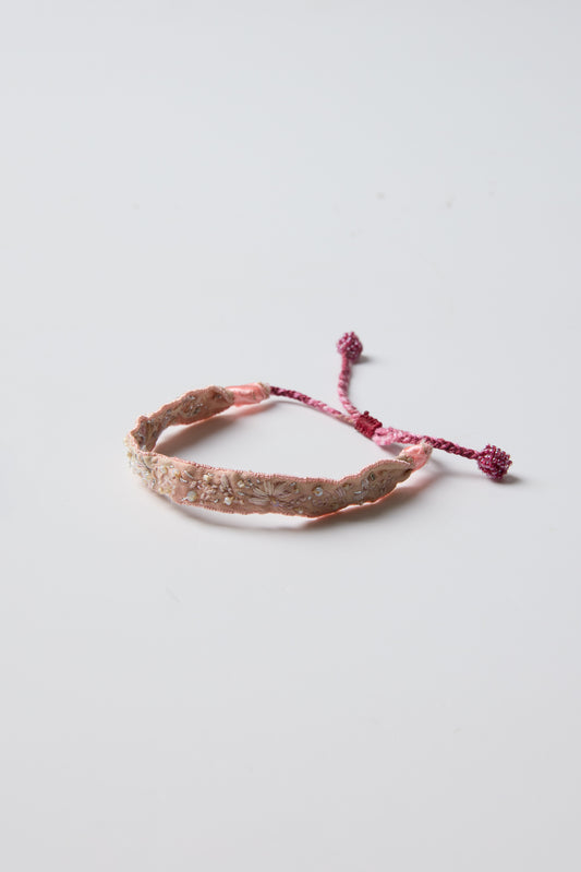 PINK BEAD FLOWER BRACELET