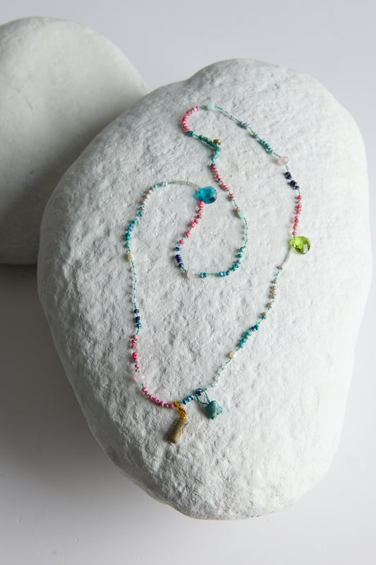 DOUBLE CHARM BEAD NECKLACE