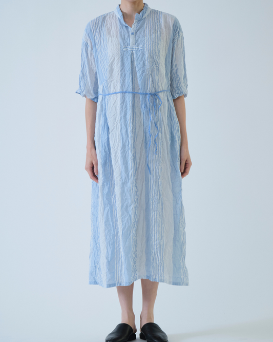 SHIRRING STRIPE DRESS