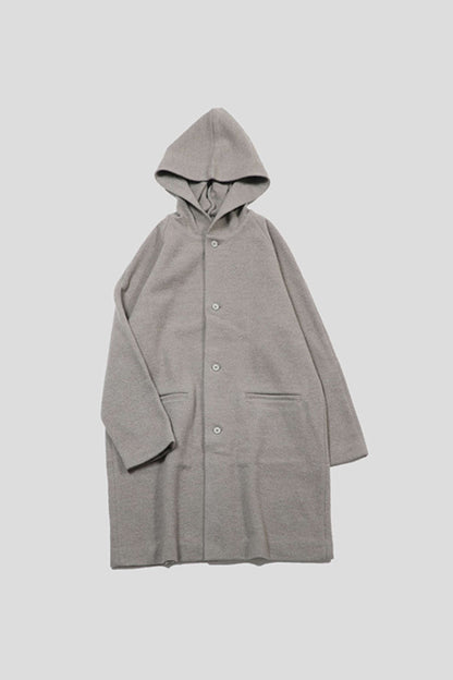 PRESS WOOL HOODED COAT