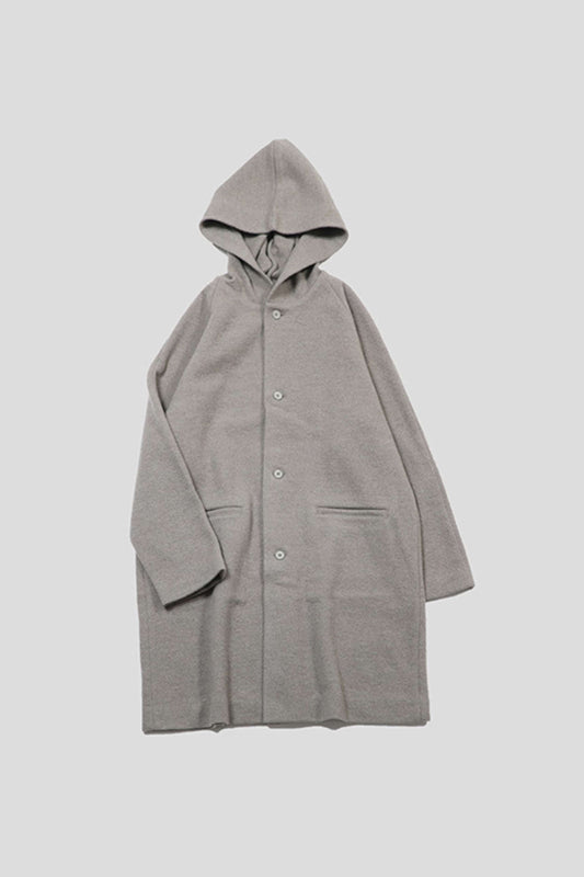 PRESS WOOL HOODED COAT