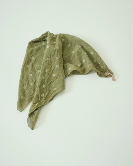 COTTON SINGLE GAUZE SHIBORI PRINT SCARF