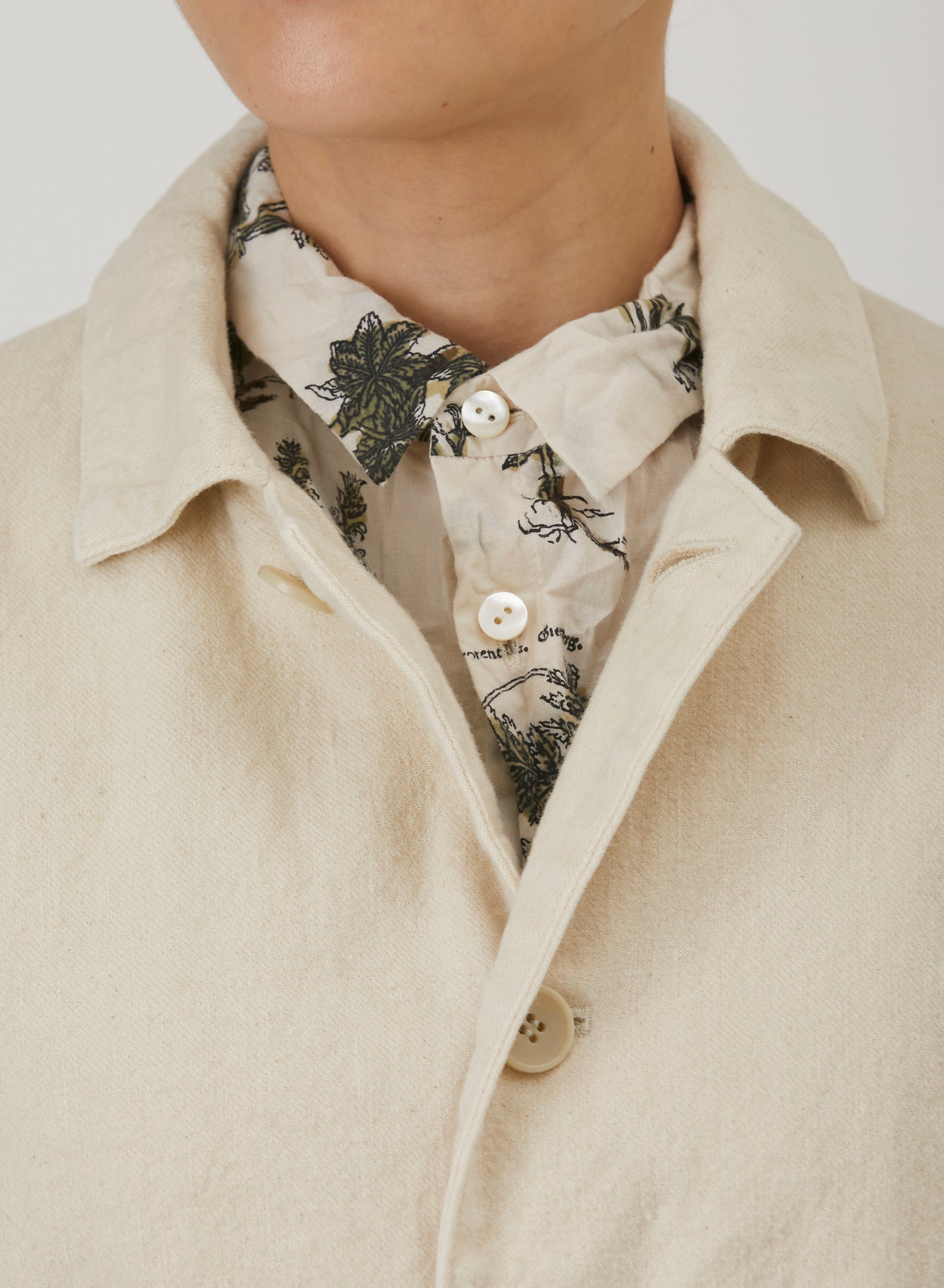 Natural Brushed Twill Relaxed Coverall Jacket