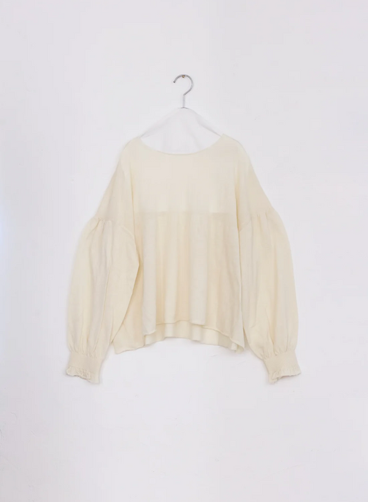 GATHERED SLEEVE SWEATER