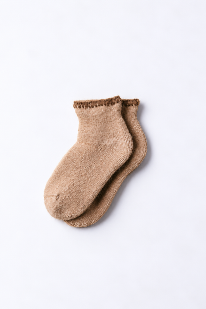 ALPACA ORGANIC COTTON GARLAND STITCH PILE SOCKS