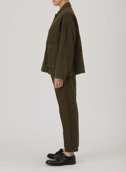 Natural Brushed Twill Relaxed Coverall Jacket