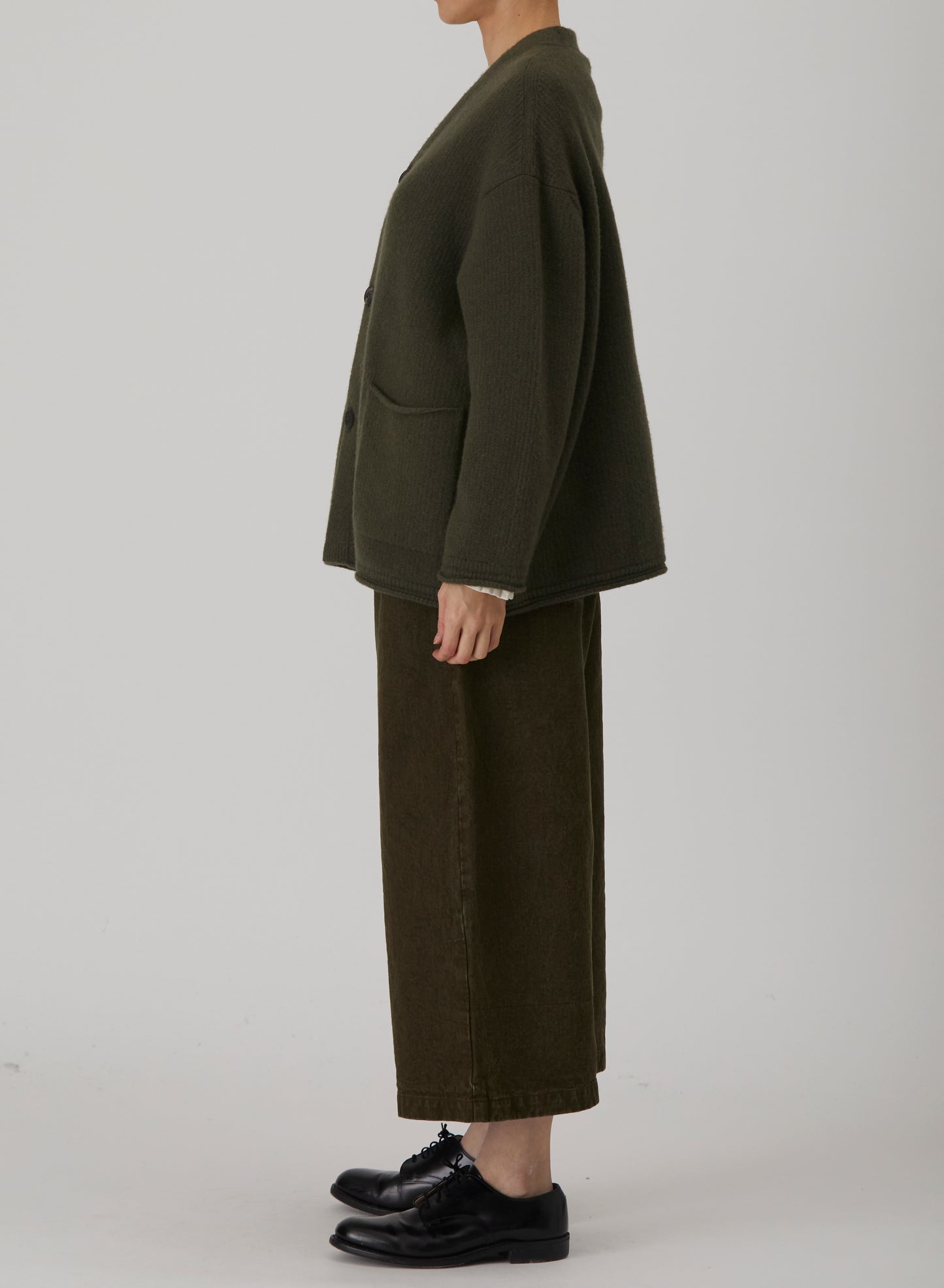 Cashmere Blend Lambs Wool Patterned Knit Cardigan
