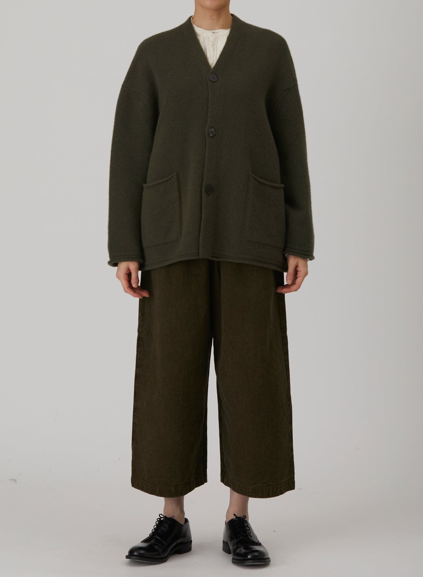 Cashmere Blend Lambs Wool Patterned Knit Cardigan
