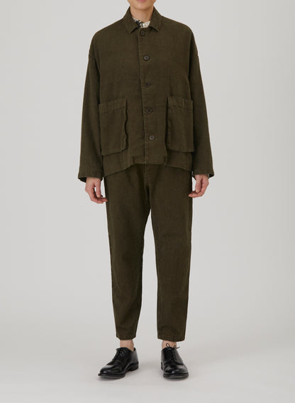 Natural Brushed Twill Relaxed Coverall Jacket