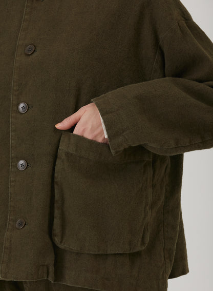 Natural Brushed Twill Relaxed Coverall Jacket